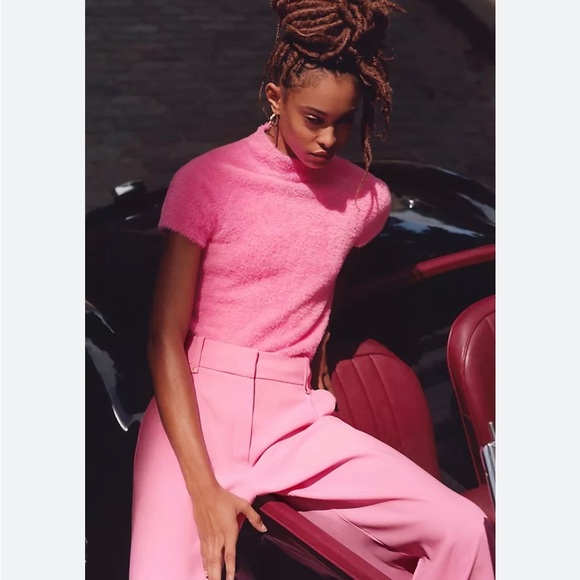 NWT Anthropologie/ Exquise Carnation Flared Trousers COLOR - Pink - Picture 4 of 6